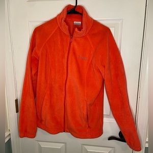 Columbia women’s coral pink fleece jacket, size large